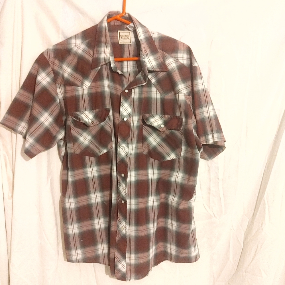 Western Plans Trading Company Pearl Snap Button Down Men's Large